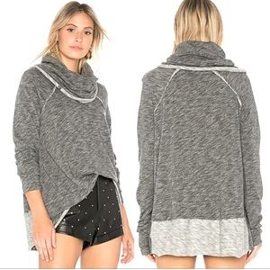 Free People Beach Cocoon Exaggerated cowl neck grey Two Body Corps Deux sweater